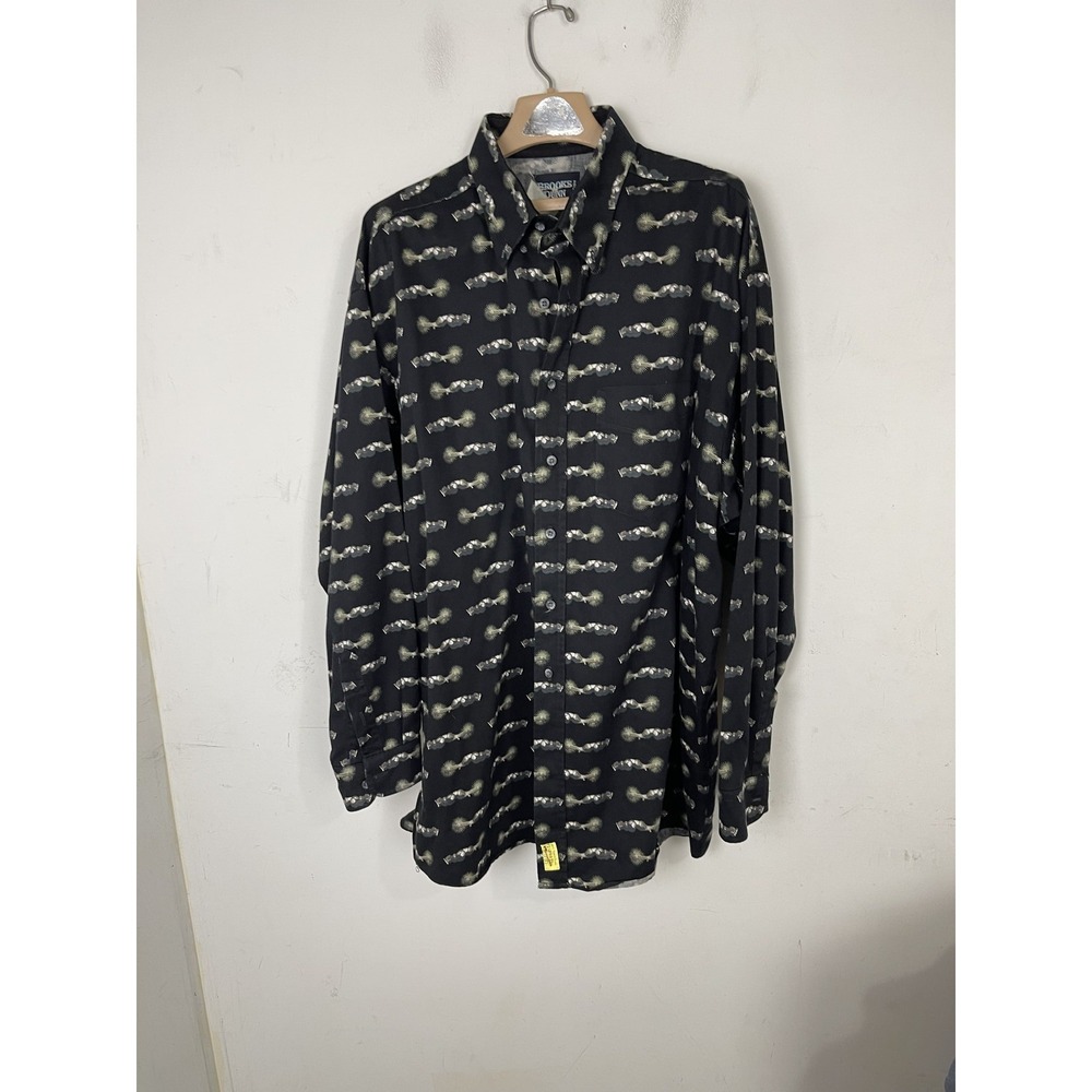 Mens XXL Brooks & Dunn Panhandle Slim Western Cowboy Button Up Shirt Black